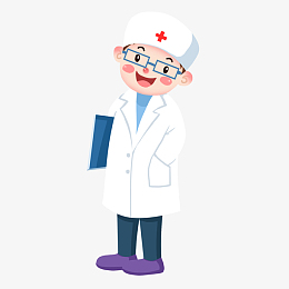 卡通白大褂戴眼镜医生