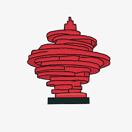 青岛建筑五月的风五四广场手绘