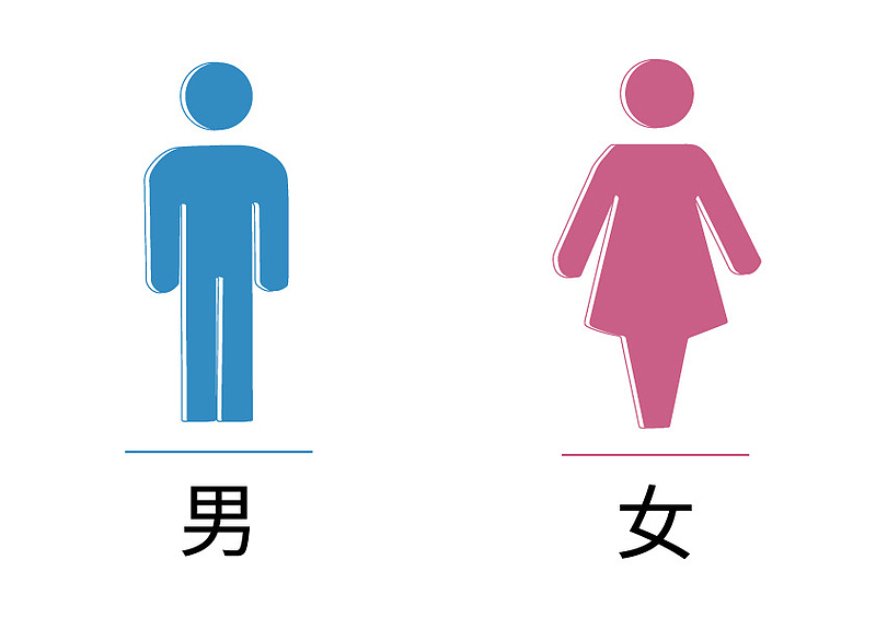 矢量男女厕所标志图