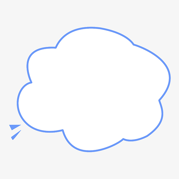 手绘蓝色渐变气泡对话框沦免抠素材免费下载_觅元素51yuansu.com