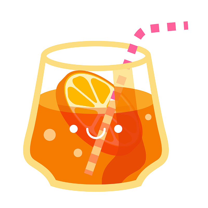 日饮料果汁矢量黄色的橙子果汁杯夏天