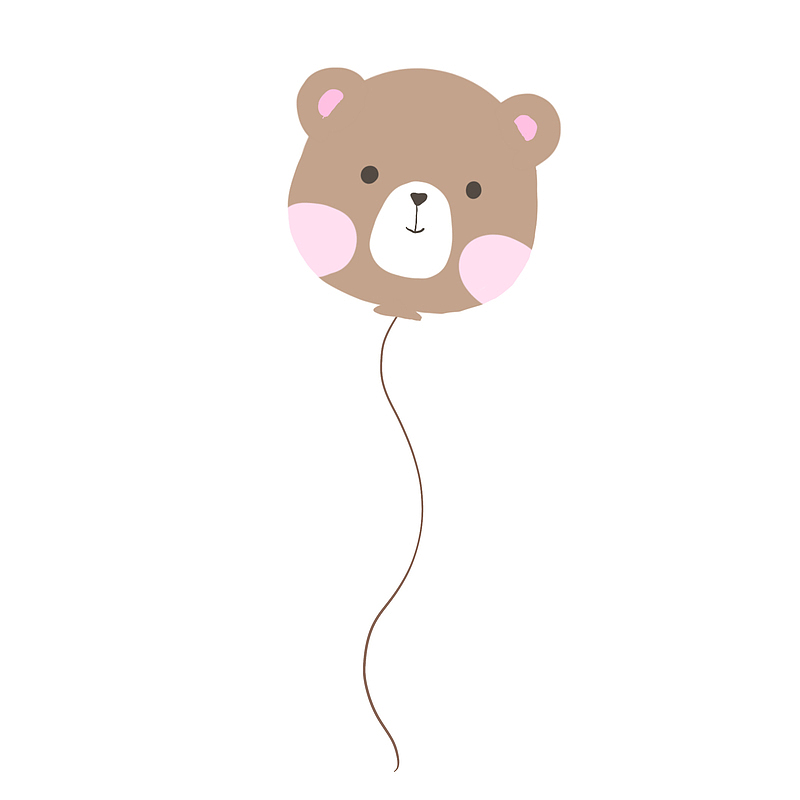 可爱棕色小熊气球