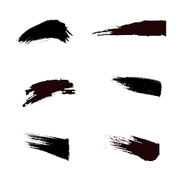 矢量黑色毛笔水墨笔画