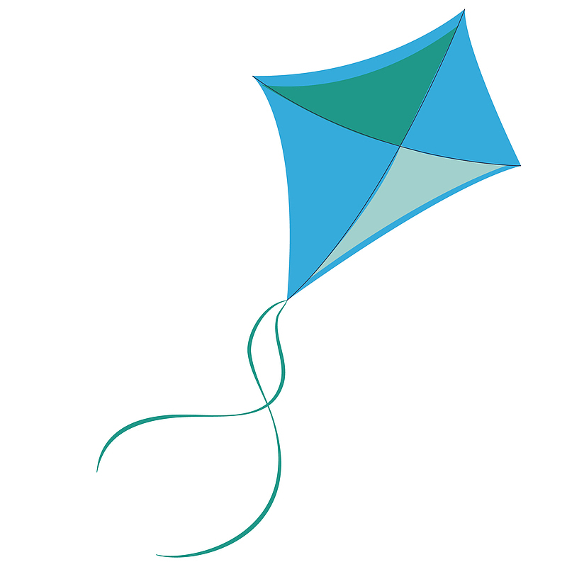一个蓝色风筝插图