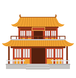 扁平风中国古寺