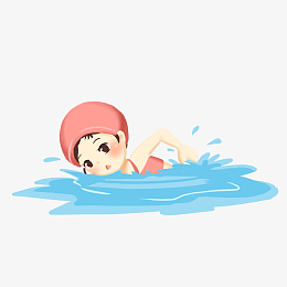 夏日女孩游泳减肥夏天