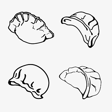 冬至饺子矢量图简笔画