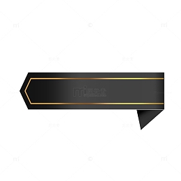 矢量质感黑金丝带边框