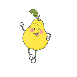 卡通拟人梨PNG