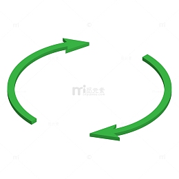 绿色旋转双箭头