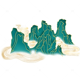 中国风烫金山水元素