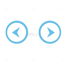 按钮卡通蓝色箭头