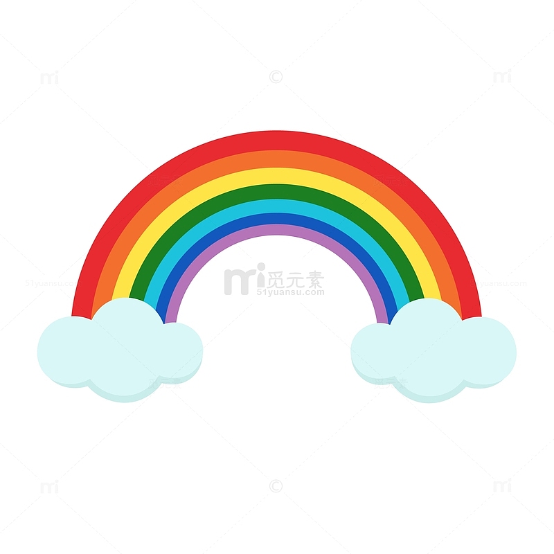 矢量卡通彩虹云朵元素