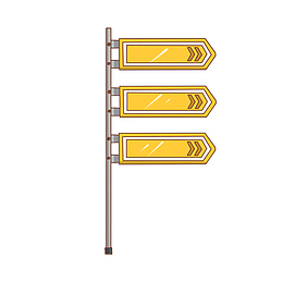 三角道路指示牌插画