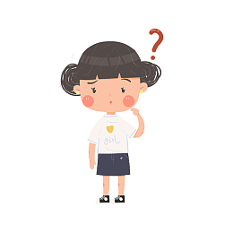 思考疑问的小女生
