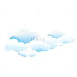 手绘天蓝云朵素材图片
