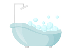 卫浴洁具洗澡盆插画