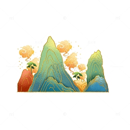 中国风山峰猫金