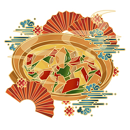 国潮美食黄焖鸡