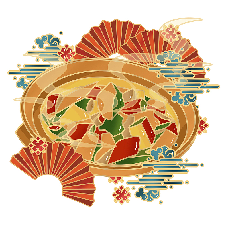 国潮美食黄焖鸡