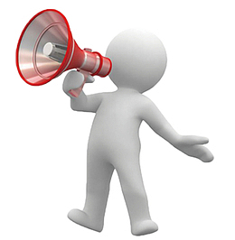 拿喇叭的卡通小人