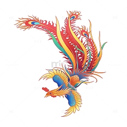 国潮凤凰插画