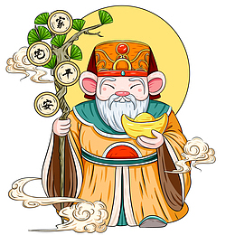 国潮插画土地公