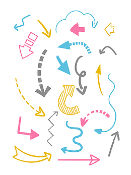 彩色实线虚线箭头