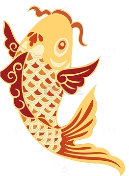 国潮风鲤鱼素材_国潮风鲤鱼图片元素-觅元素