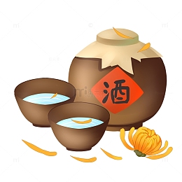 重阳菊花白酒元素