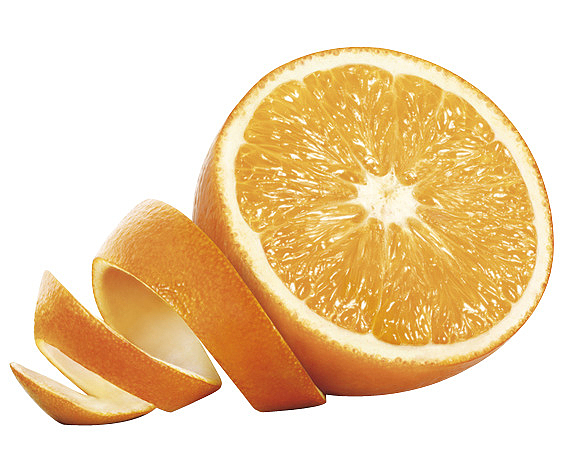 橙子 剥皮 水果 一个
