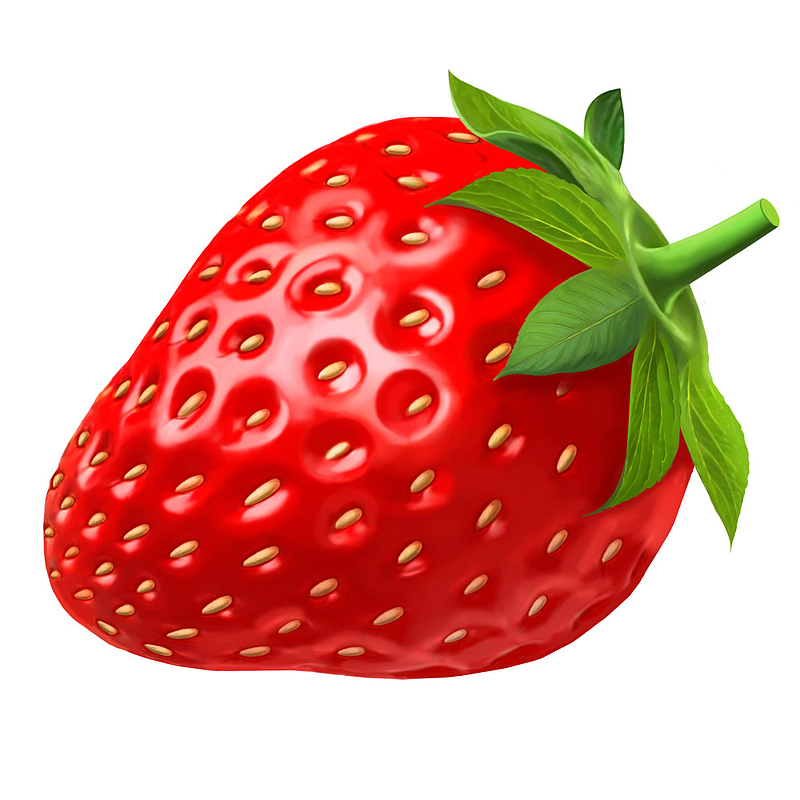 草莓 手绘 水果 一个