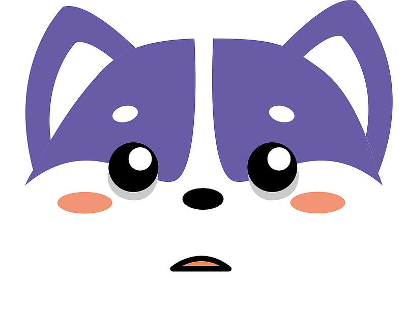 疲惫的蓝紫色小狗