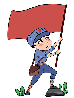 小姐姐举旗红旗