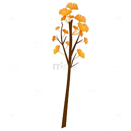 手绘立秋唯美清新系列银杏树