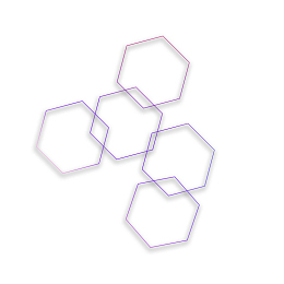 彩色渐变科技感几何图案六边形