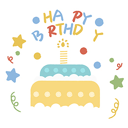 卡通插画免扣生日蜡烛