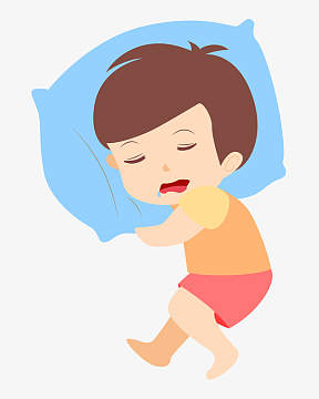 矢量手绘小孩睡觉