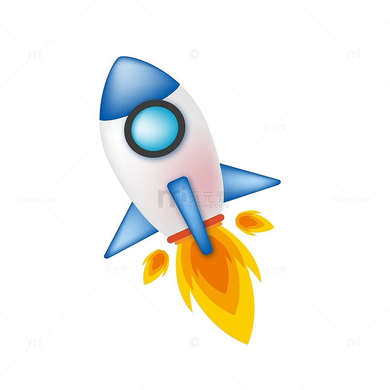 卡通蓝色的小火箭