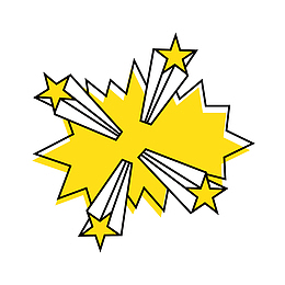 黄色五角星爆炸波普对话框元素图案