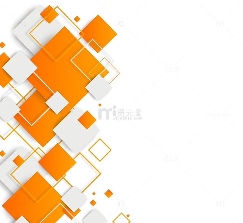 橙色简约抽象方形商务边框