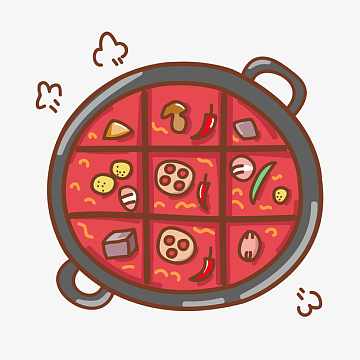 重庆火锅矢量手绘卡通媳
