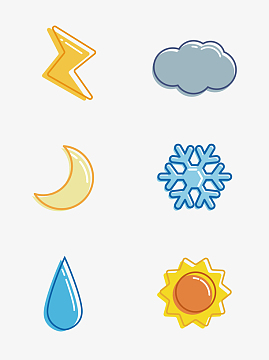 卡通可爱矢量天气小图标