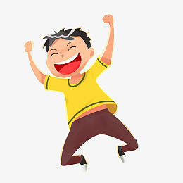 开心的小男孩人物插画
