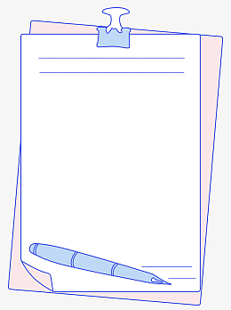 简约宝蓝粉信纸边框回忆