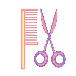 美容美发图标插画