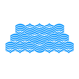 蓝色手绘水花标志简约浪花免抠矢量