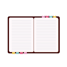 卡通打开的笔记本矢量图