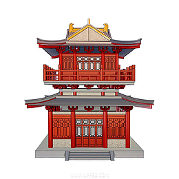 国潮中国风屋子