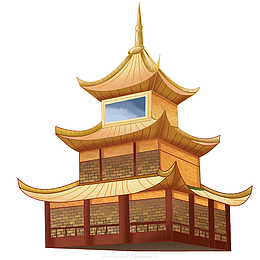 国潮中国风屋子